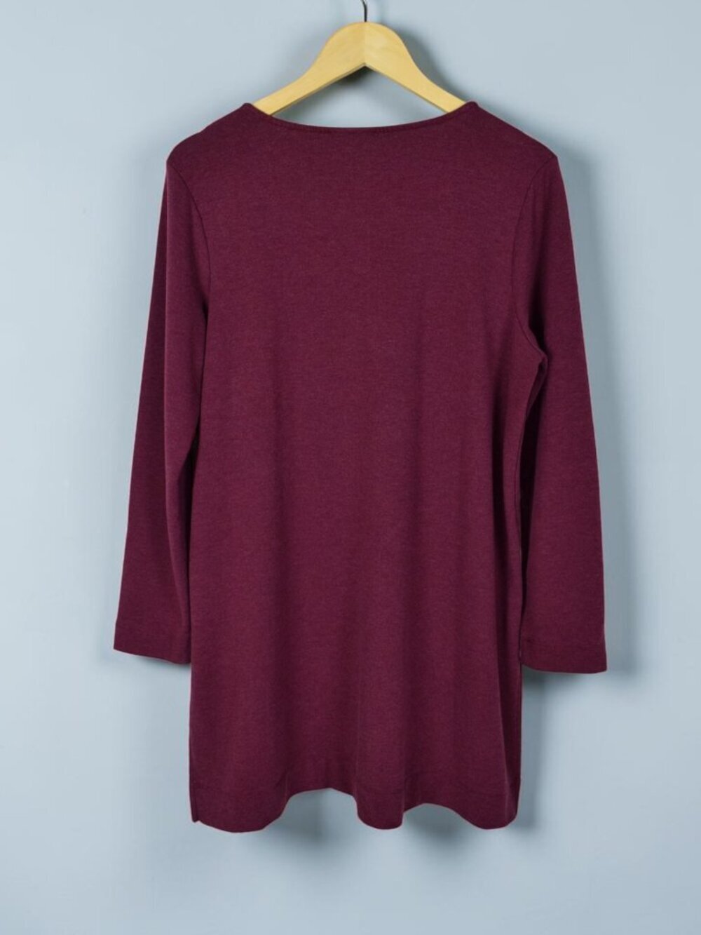 J. JILL LUXE TENCEL PURE JILL MAROON PURPLE V-NECK SWEATSHIRT TUNIC TOP - Picture 6 of 8